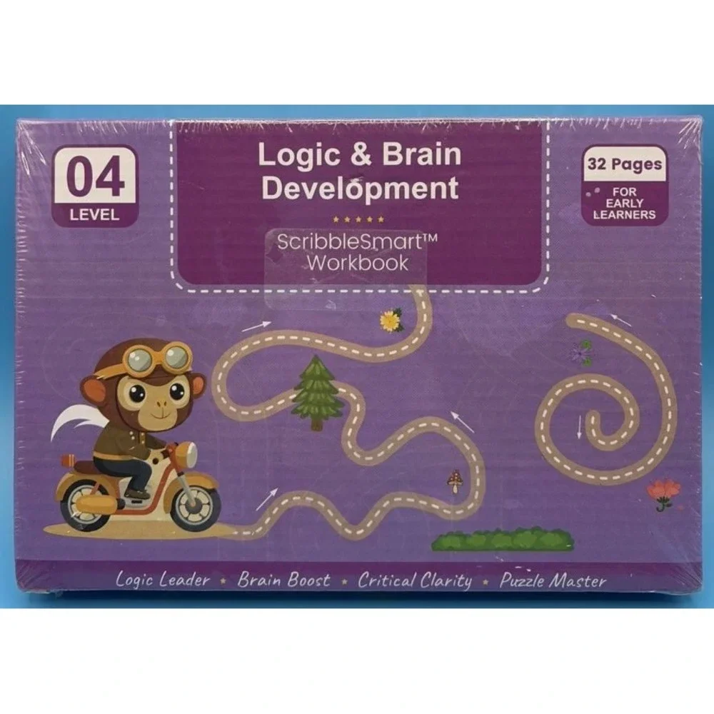 NEW Logic & Brain Development Level 04 ScribbleSmart Workbook For Early Learners
